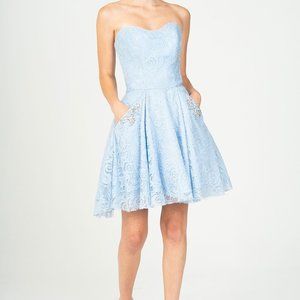 Strapless Lace Short Prom Dress EU9922